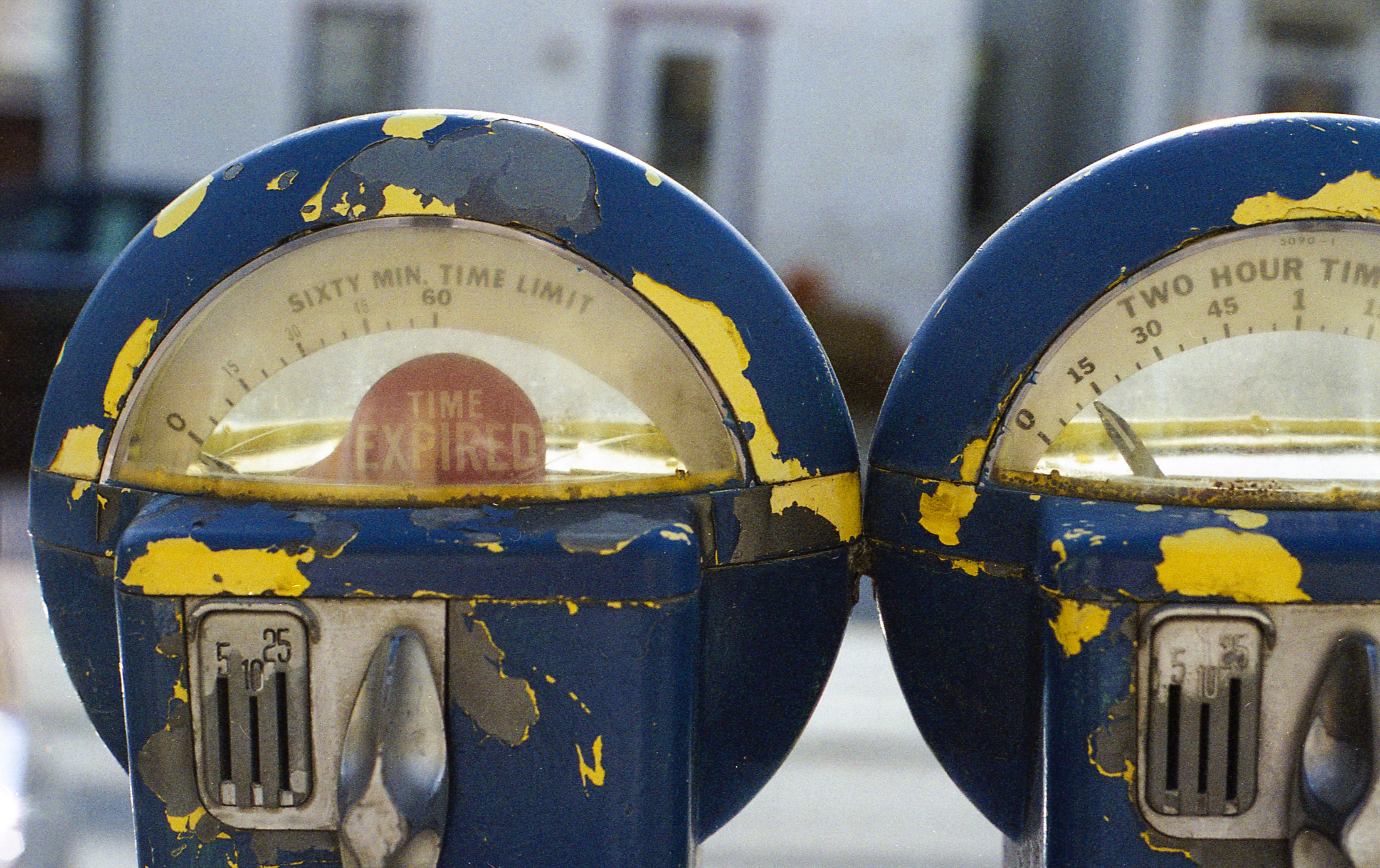 Two parking meters