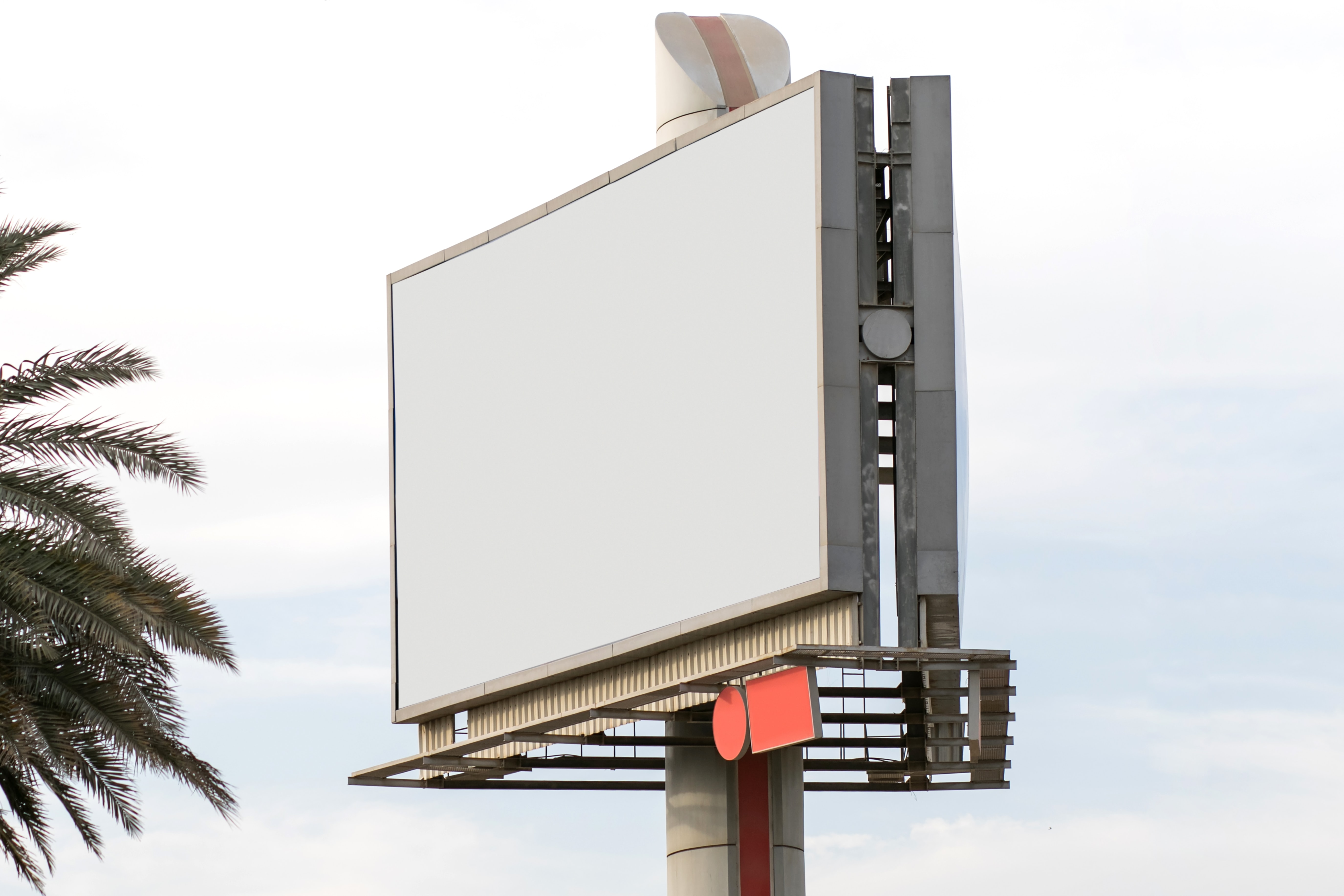 Blank white billboard